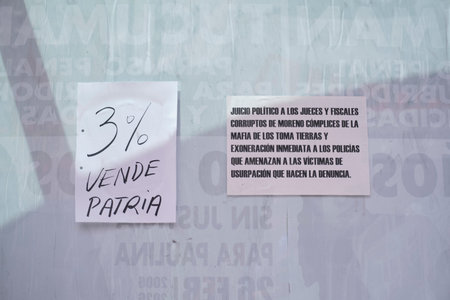 February 11, 2026; Buenos Aires, Argentina: massive protest against labor reform being debated that...