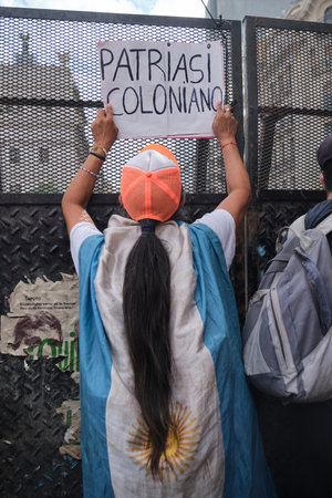 February 11, 2026; Buenos Aires, Argentina: massive protest against labor reform being debated that...