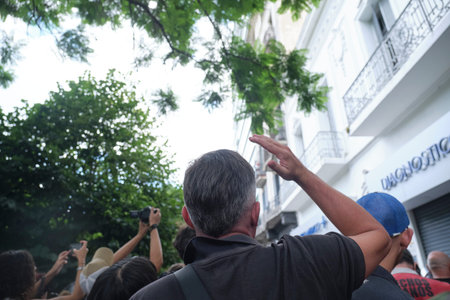February 11, 2026; Buenos Aires, Argentina: massive protest against labor reform being debated that...