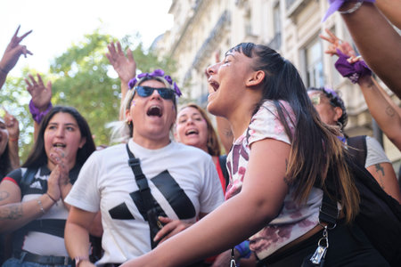 March 9, 2026; Buenos Aires, Argentina: March for International Women's Day.のeditorial素材