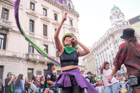 March 9, 2026; Buenos Aires, Argentina: March for International Women's Day.のeditorial素材