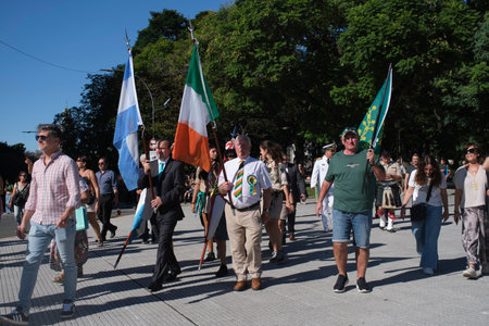 March 15, 2026; Buenos Aires, Argentina: St. Patrick's Day celebration. The Argentine Navy Band, the...