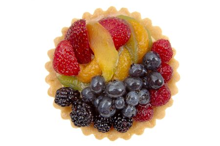 Fresh fruit tart. (12MP camera, macro, isolated)の写真素材