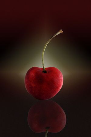 Image of Cherry with reflectionの写真素材