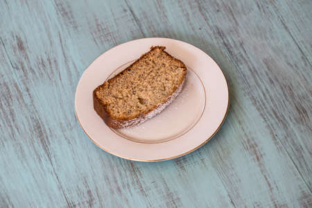 Banana bread on a white plate