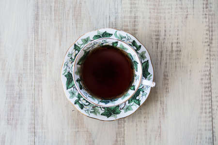 Cup of tea in antique bone china teacupの写真素材