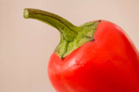 Close up macro of red mini sweet bell pepperの写真素材