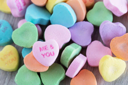 Valentines Day candy conversation heartの写真素材