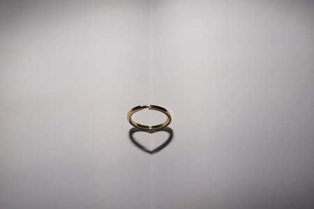The heart-shaped shadow formed by the key ring.の写真素材