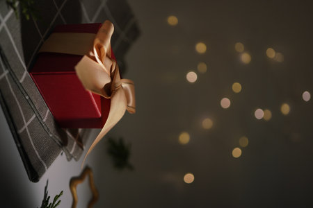 Christmas atmosphere gift boxの写真素材