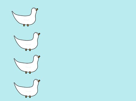 Lovely Duck Kawaii Illustration Backgroundの写真素材