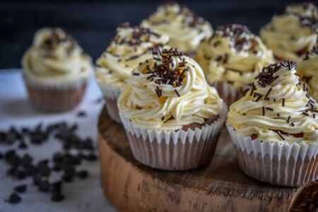 Sweet Cupcakes Dessert Background- Food Photographyの写真素材