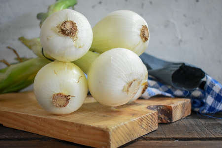 Fresh Onion Vegetable Close Up Backgroundの写真素材