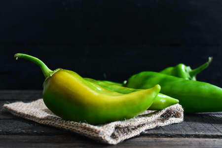 Green Pepper Vegetable Close up Backgroundの写真素材