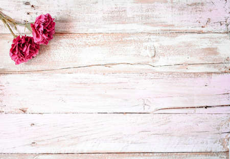 Flowers on wooden Table Background