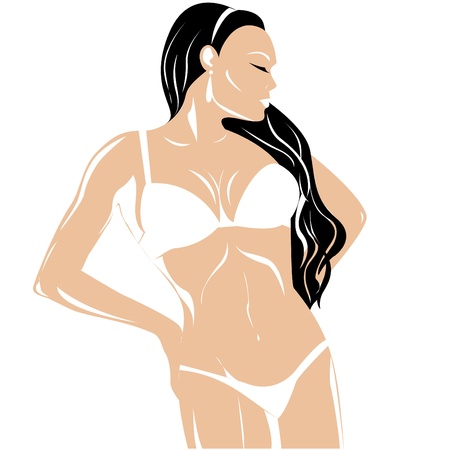 Sexy girl in bikini, vector illustrationのイラスト素材