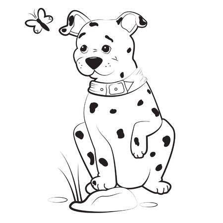 Dalmatian puppy, vector illustrationのイラスト素材