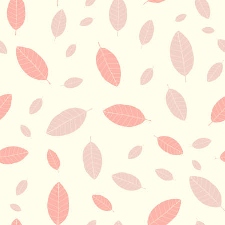 Seamless pattern magnolia leaves with white background. Vector illustrationのイラスト素材