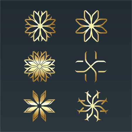 flowers logo designのイラスト素材