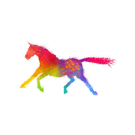 beautiful colorful horse vector digital art printのイラスト素材