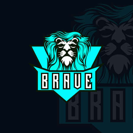 brave lion logo design mascot lion logoのイラスト素材