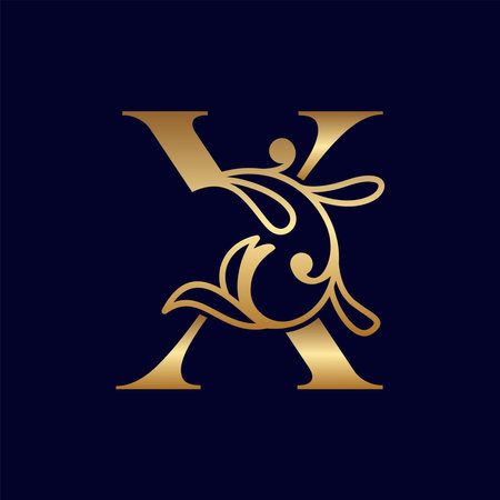 Golden letter K with people logo. Elegant beauty salon, boutique, hotel, jewelry, fashion, boutique brand.のイラスト素材