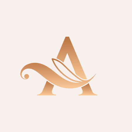 Initial Letter A Logo Template Vector Design Luxury Elegant Goldのイラスト素材