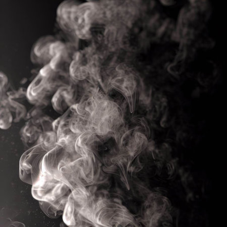 Abstract smoke moves on a black background. Design element. Abstract texture.の素材
