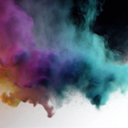 abstract colored smoke on a white background. abstraction of colored smokeの素材