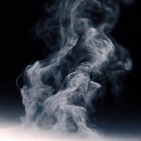 Smoke on a black background. Texture of smoke. Abstract background.の素材