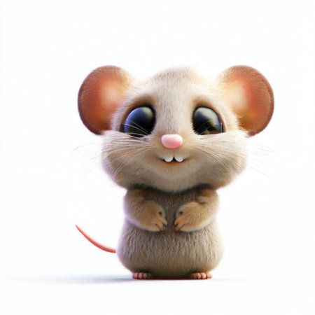 Cute little mouse isolated on a white background. Toy mouse.の素材