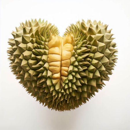 King of fruits, durian isolated on white background. Durian is a king of fruits.の素材