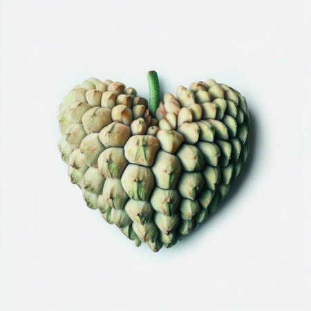 Custard apple on white background. (Annona muricata)の素材