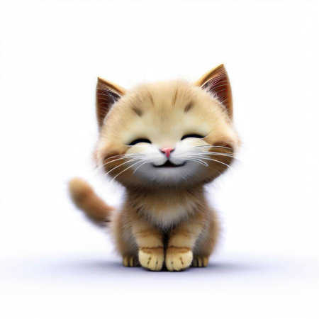 Cute little kitten isolated on white background. Animal theme. Copy space.の素材