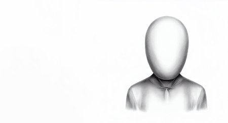 Silhouette of a man with a hood on a white backgroundの素材