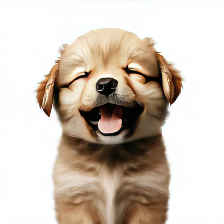 Puppy Golden Retriever isolated on a white background.の素材