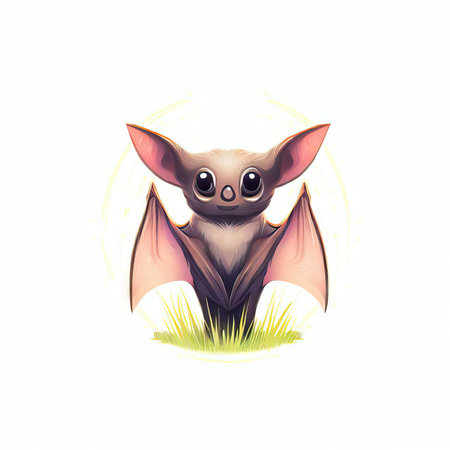 Cute bat on a white background. Vector illustration for your designの素材
