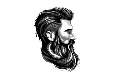 Portrait of a bearded man with a beard. Vector illustration.のイラスト素材