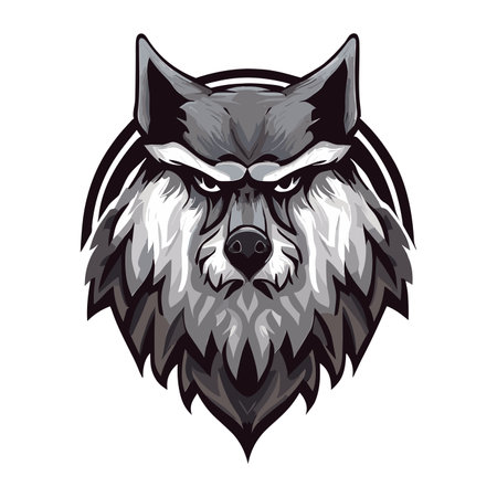 Wolf head mascot. Vector illustration for t-shirt print, poster and other uses.