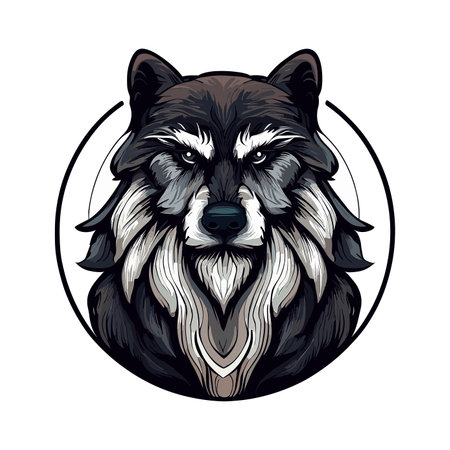 Portrait of a wolf head. Vector illustration on white background.