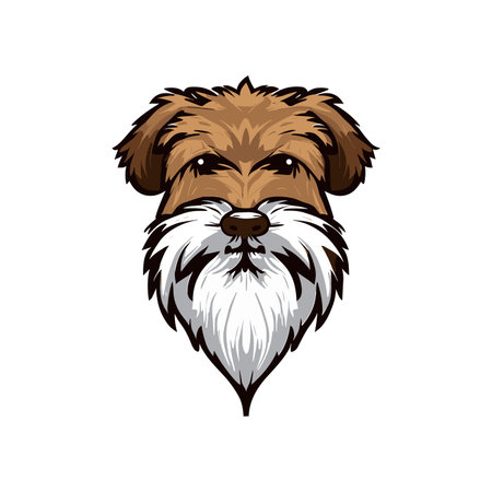 Mixed breed dog head vector isolated on white background. Mascot design element.のイラスト素材