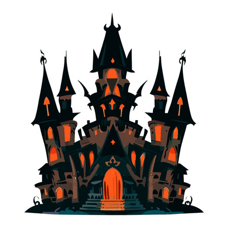 Fairytale castle. Vector illustration isolated on a white background.のイラスト素材