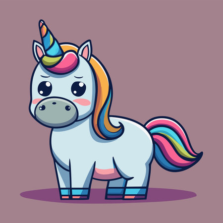 Cute cartoon unicorn. Vector illustration of a cute cartoon unicorn.のイラスト素材