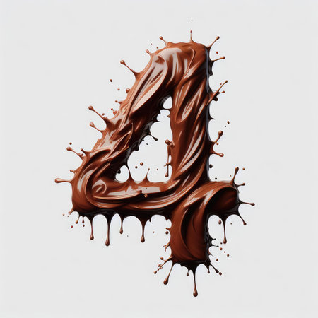 Chocolate font on white background. Letter A. 3d renderingの素材