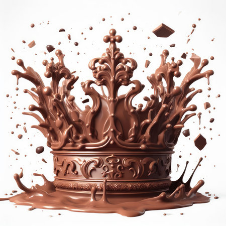 chocolate splash isolated on white background 3d illustration. High resolutionの素材