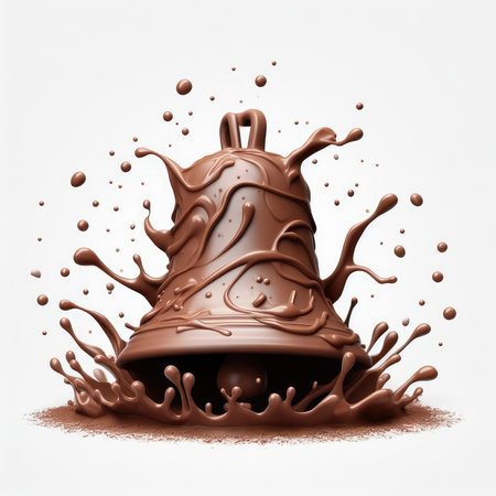 Chocolate splash on a white background. 3d rendering, 3d illustration.の素材