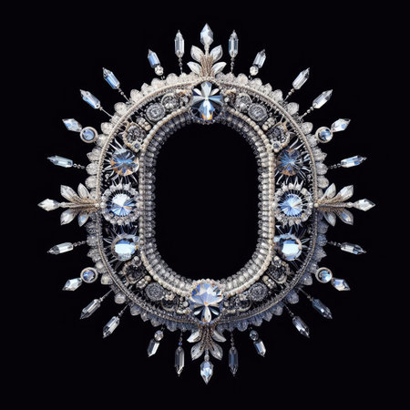 Jewelry diamond number 0. 3d illustration on black backgroundの素材