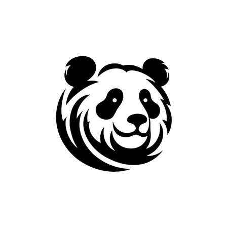 Panda head logo design vector template. Creative Panda head logo designのイラスト素材