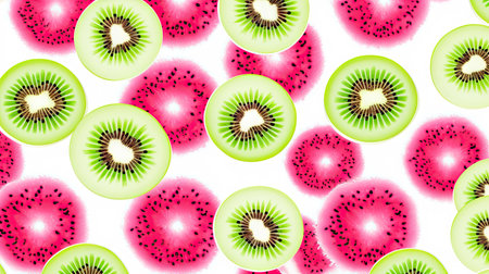 Fresh kiwi and watermelon slicesの素材