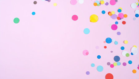 Colorful confetti on pinkの素材